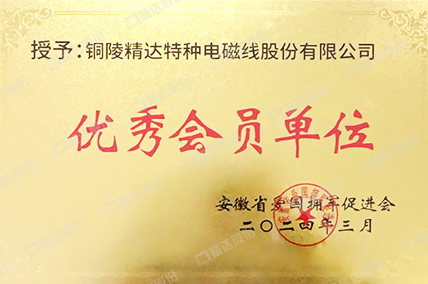 安徽省愛國擁軍促進(jìn)會優(yōu)秀會員單位